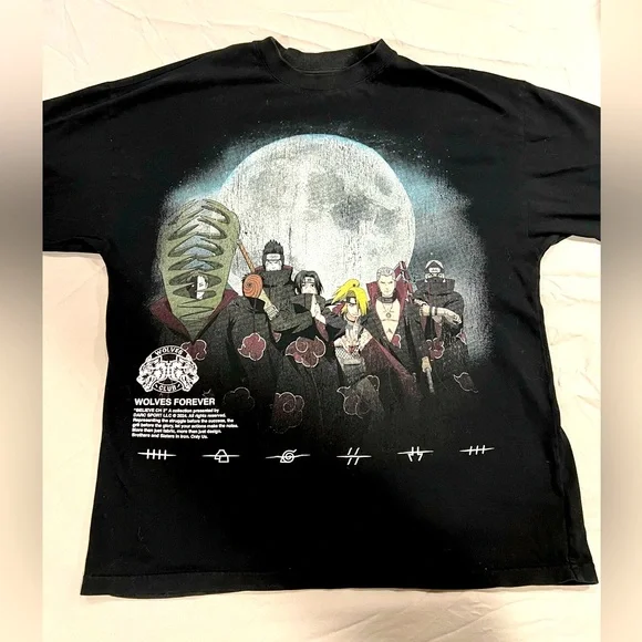 Darc Sport DEIDARA AKATSUKI SIDE BY SIDE OVERSIZED TEE BLACK L 